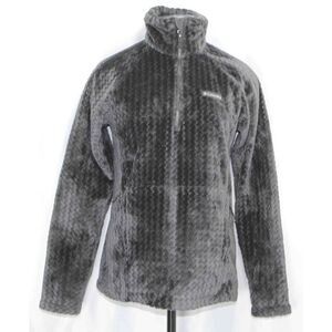 Columbia Fire Side Gray Soft Fleece‎ Full Zip Jacket XL1730 Womens Size XS